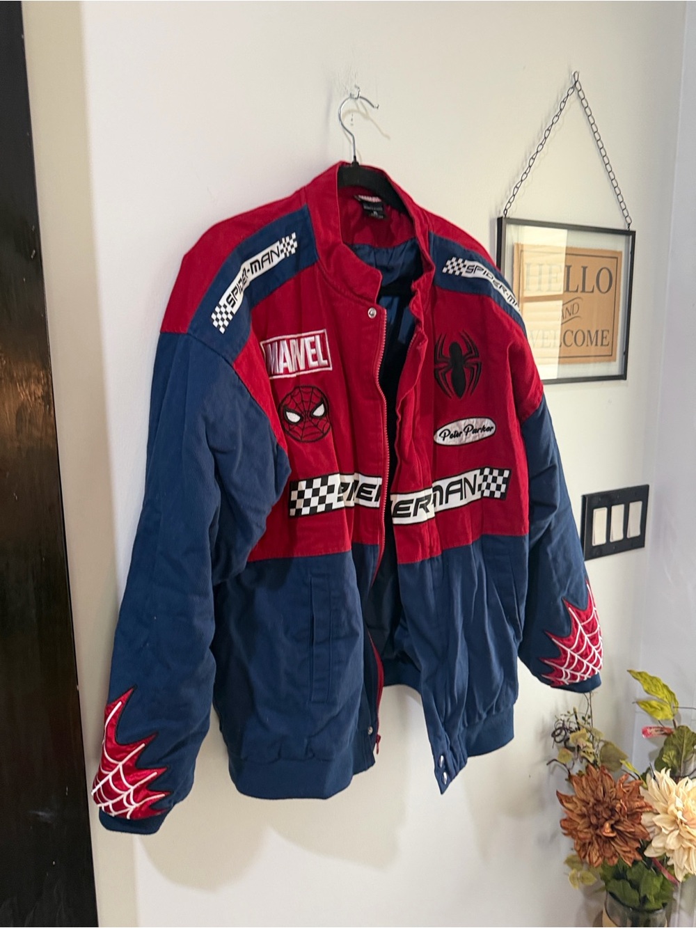 Marvel Red & Navy Spider-Man Racing Bomber Jacket